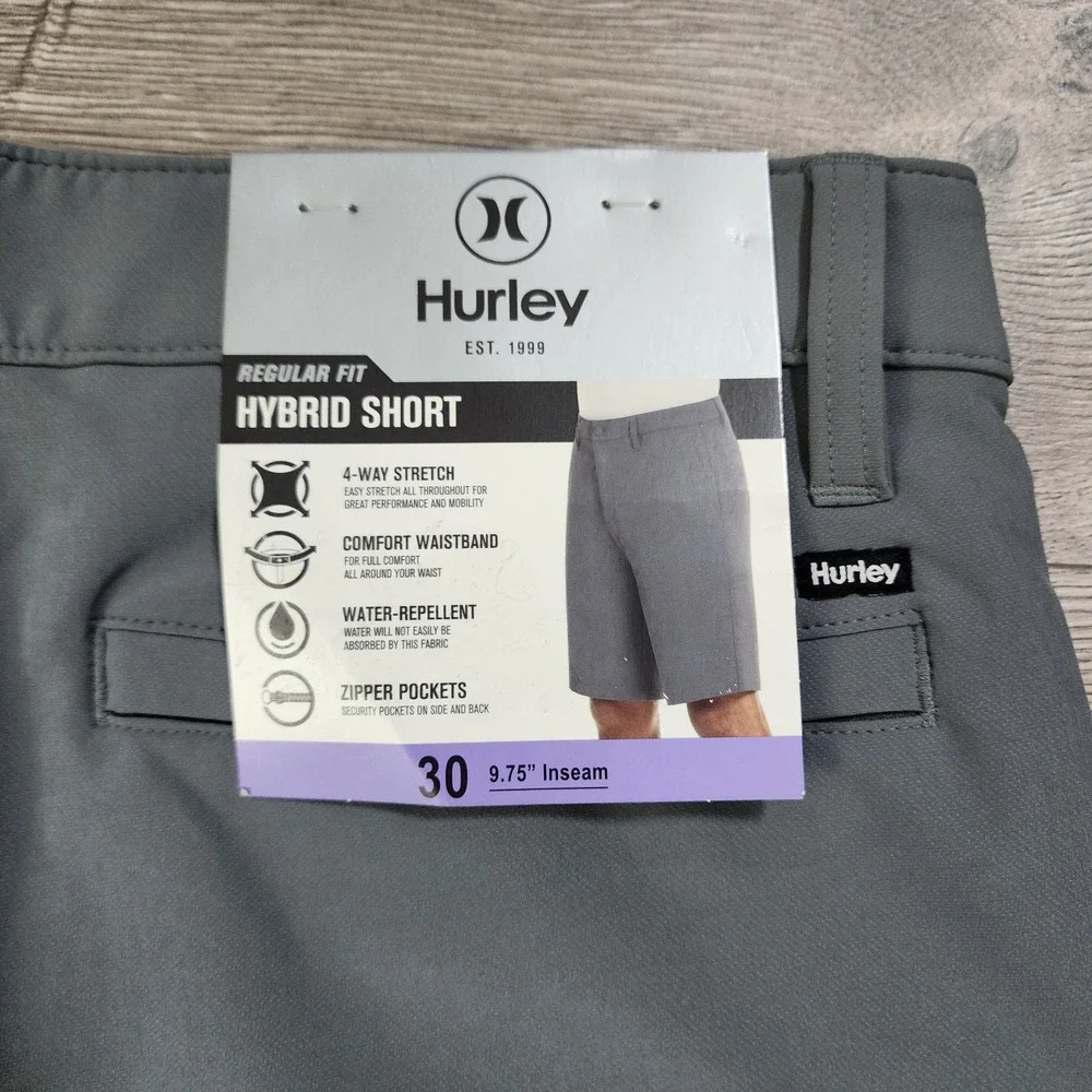 Hurley Men's Regular Fit Hybrid Shorts Gray‎ Size 30 NWT